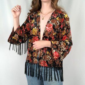 Blogger Favorite Zara Fringe Boho Festival Kimono Duster Cardigan Fun Hippie Top
